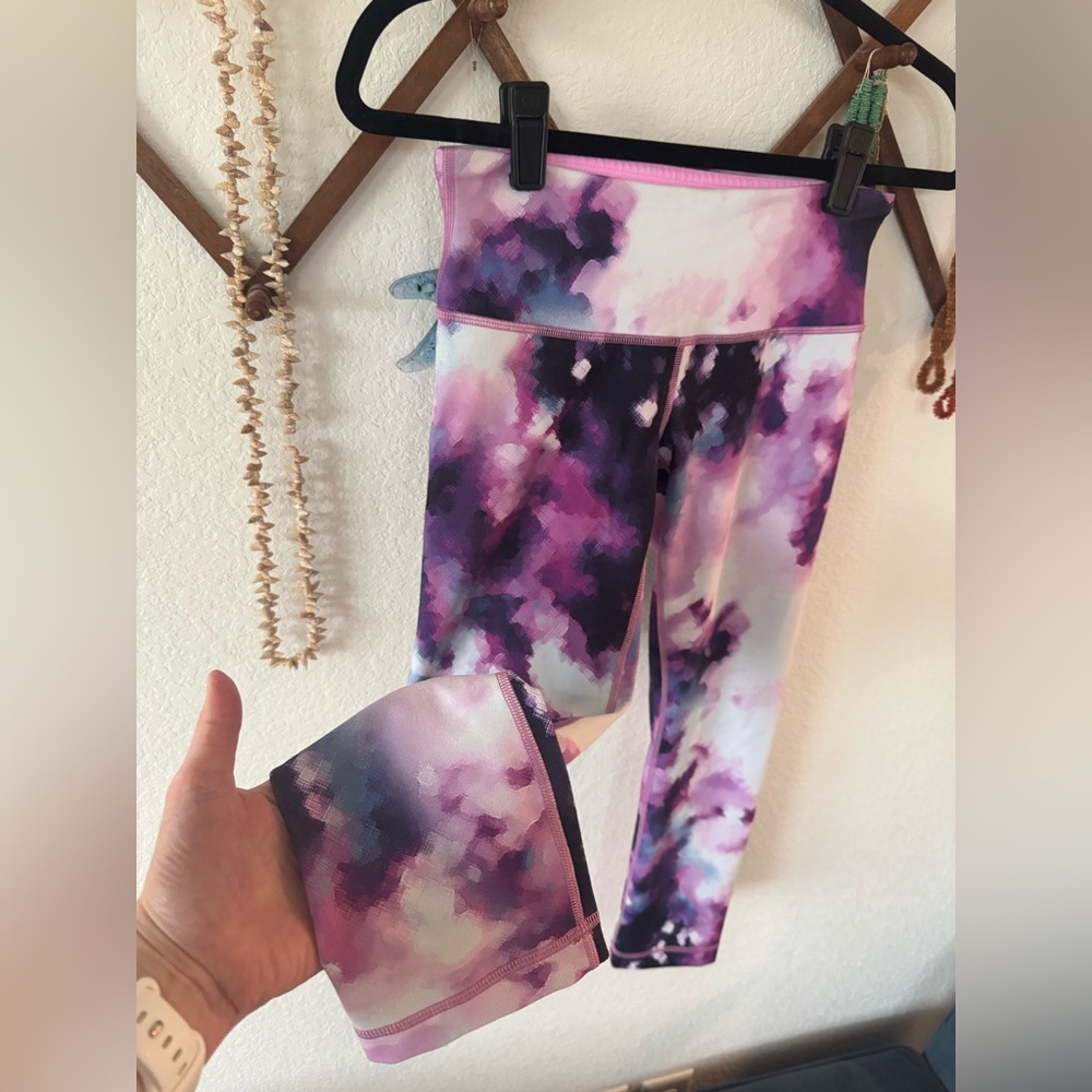 Lululemon Purple Watercolor Capri Leggings - Picture 2 of 8